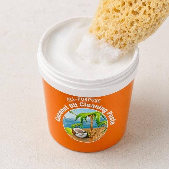 All-Purpose Coconut Oil Cleaning Paste, Heavy Oil Stain Remover, Detergent for Polishing Stainless Steel Copper Surfaces