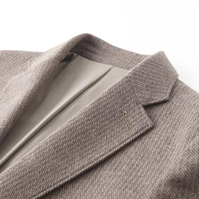Shanshan Men's Wool Blend Business Casual Striped Overcoat