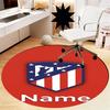 Custom Name Atlético Madrid Printed Round Rug Carpet Chair Rug Area Rug Entryway Doormats,for Office Chair Living Room Bedroom Kitchen Room.