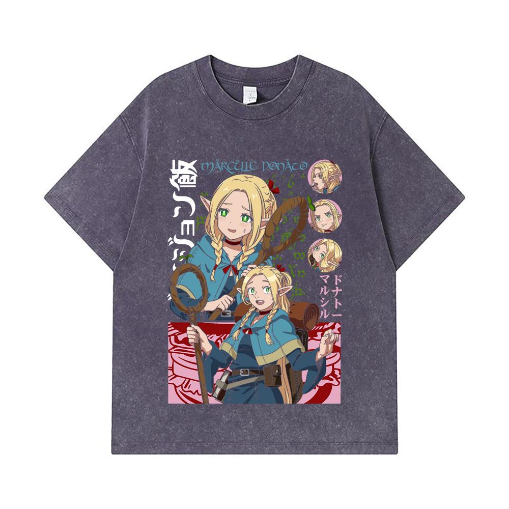 275 GSM Washed T-shirts 100% Cotton Delicious in Dungeon V3 Marcille Print Unisex Heavy Cotton T Shirt