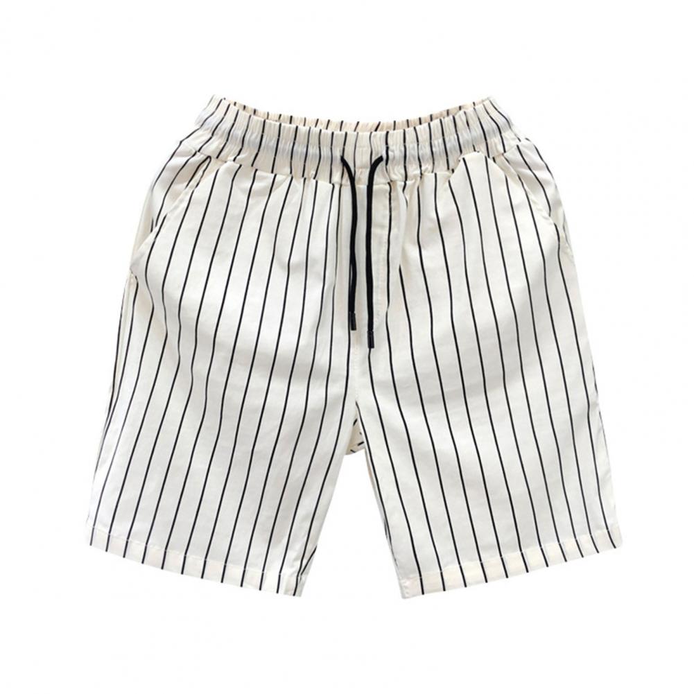

Мужские летние шорты с эластичным поясом, регулируемый шнурок, полосатый принт, шорты в уличном стиле, широкие повседневные шорты с карманами XL белый