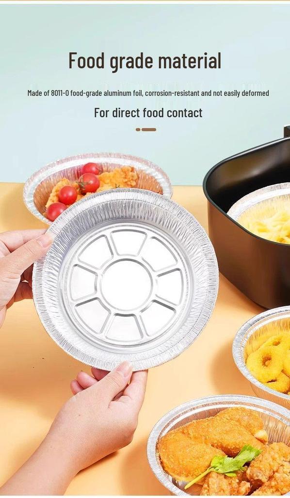 Thickened Tin Foil Pan Air Fryer: High-Temperature Resistant, Food-Grade Baking Pan, Oil Paper, Oven Safe, Die-Cast Design