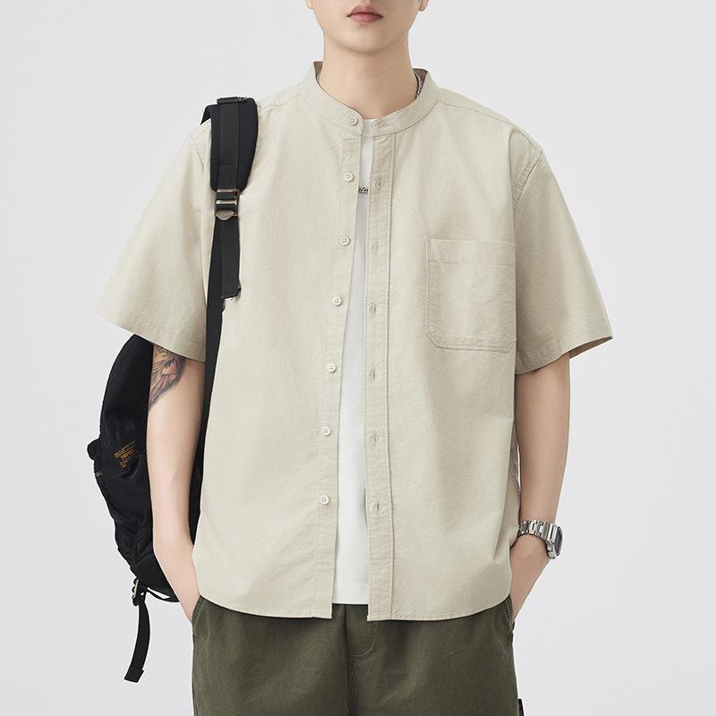 

Летняя тонкая японская ретро рубашка с коротким рукавом, мужская американская новая свободная рубашка с рукавом до локтя 3XL
