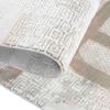 Tapis salon doux moderne en relief géométrique beige 160x230