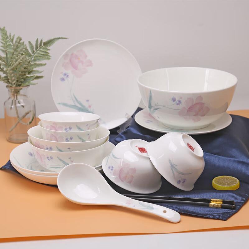 Shengshi Tangyun Flower Fairy 16-Piece Bone China Dinner Set