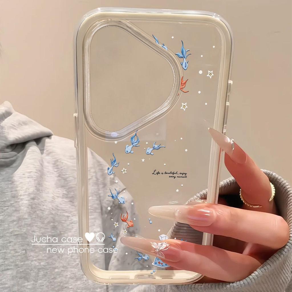 Applicable to Huawei pura70pro new mobile phone case transparent advanced sense 60art fashion anti-drop good luck koi