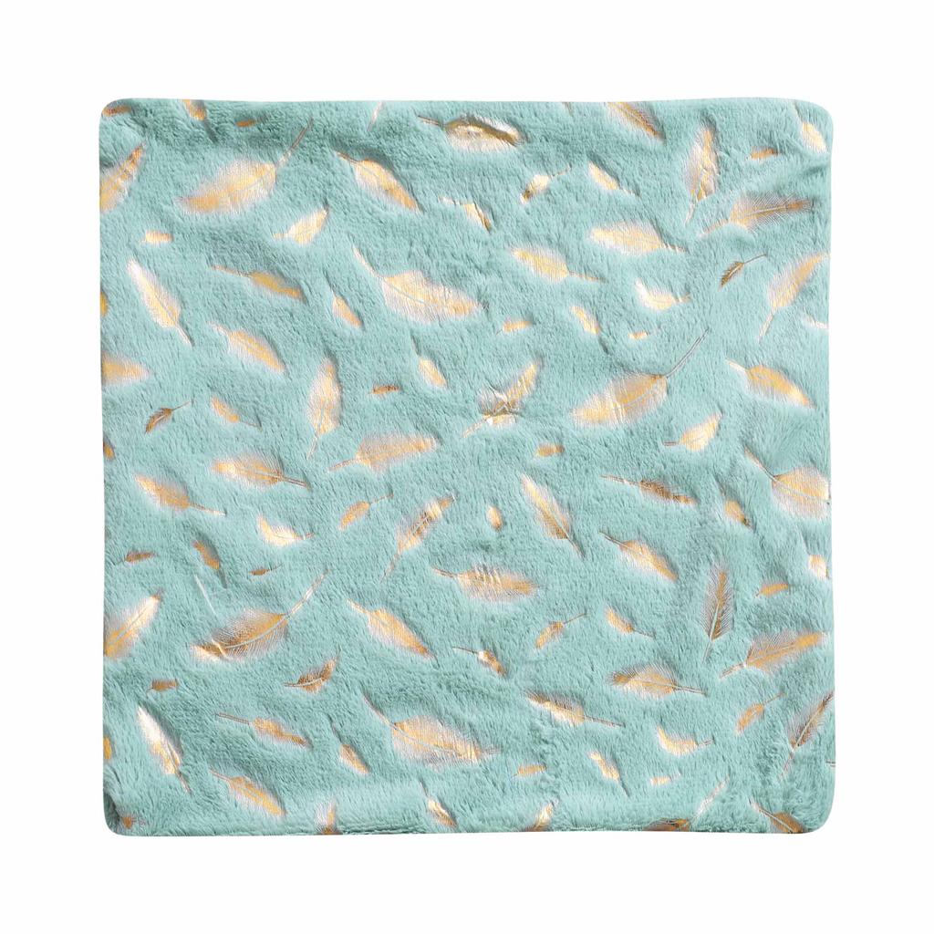 Decorative Pillowcase, Feathers, Light Green