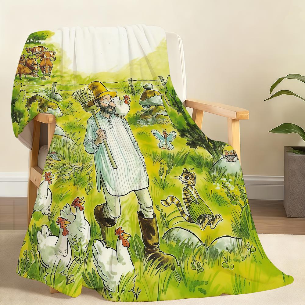 

Pettson and Findus Blanket For Soft Throw Blanket for Picnic Bed Sofa Home Bedroom Cozy Warm Comfortable 180x230cm