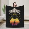 Siren Head Space Alien UFO Blanket  Fleece Funny Warm Throw Blanket for Bedspread Summer