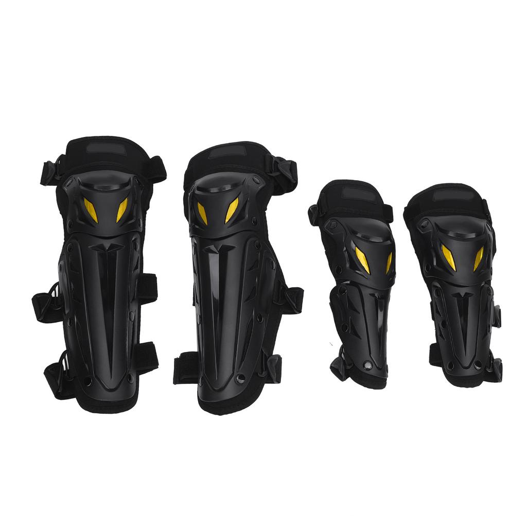 Motorcycle Knee Shin Guard Pads with Elbow Guard Adjustable Elastic Strap Motocross Knee Protection Armor for Dirtbike