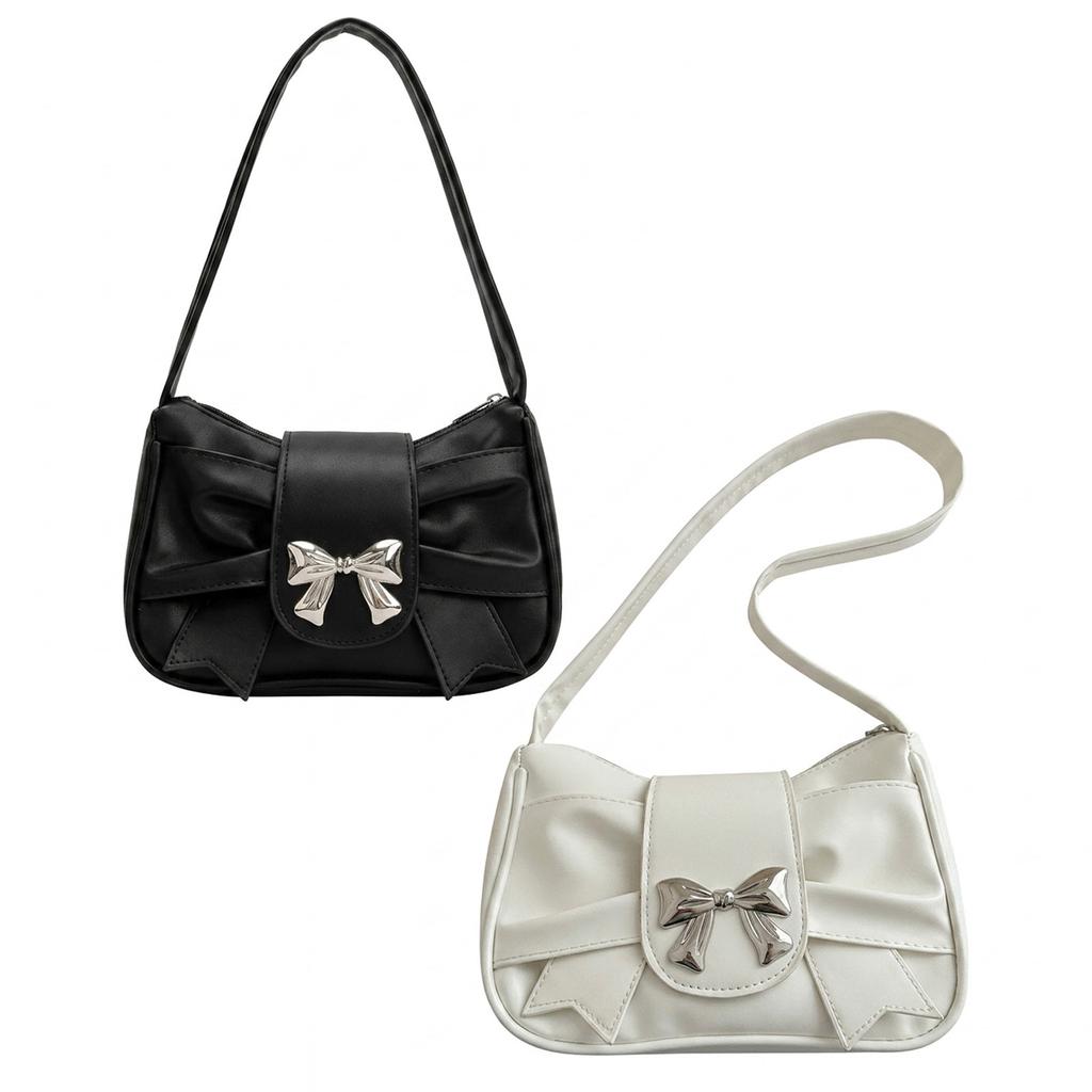 Borsa a Spalla con Fiocco Francese per Donna in Ecopelle Borsa a Tracolla con Design Elegante