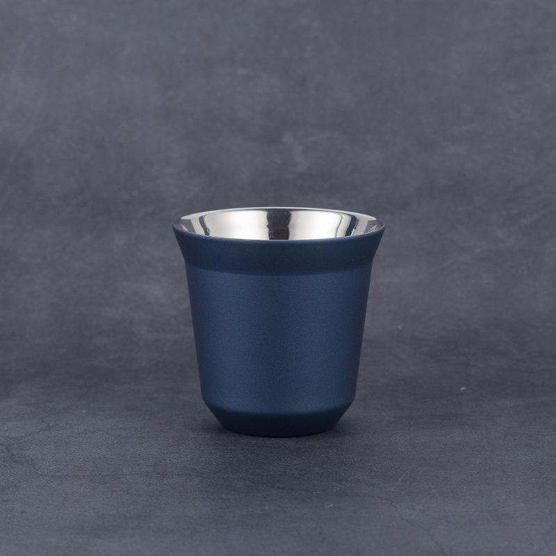 Doppelschichtige Kaffeetasse aus 304 Edelstahl, isolierte Teetasse, Biertasse, lackierte Espressotasse, tragbare Kapselkaffeetasse für den Außenbereich