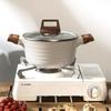 24cm Stew Pot With Lid Wooden Handle Soup Stock Pot Multicooker Kitchenware Multi-functional Double Ear Cooking Pots For Kitchen