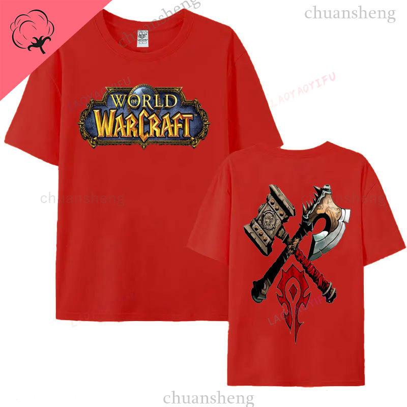 World of Warcraft Gaming T Shirt Hiphop Game Printed Tee Top Loose Comfort Clothing Summer Unisex Hot Sale Tees 100 Cotton