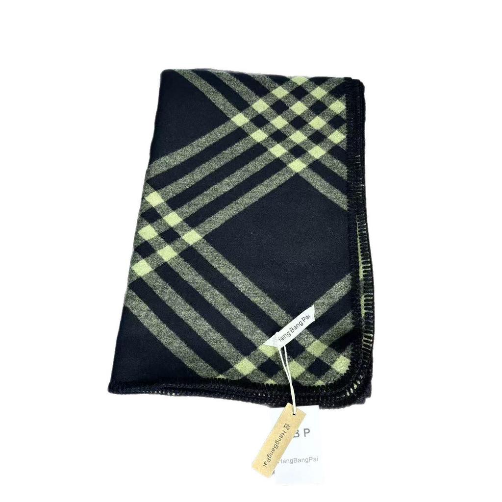 2025 Winter Women's Double-Sided Plaid Scarf - Imitation Cashmere, Korean Style, High-End, Warm & Versatile