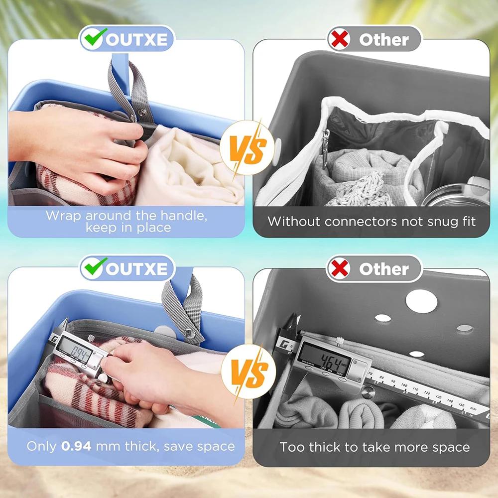 Beach Tote Organizer Insert – Lightweight Mesh Storage Divider for XL Bogg Bag Accessories, Sandproof Compartments