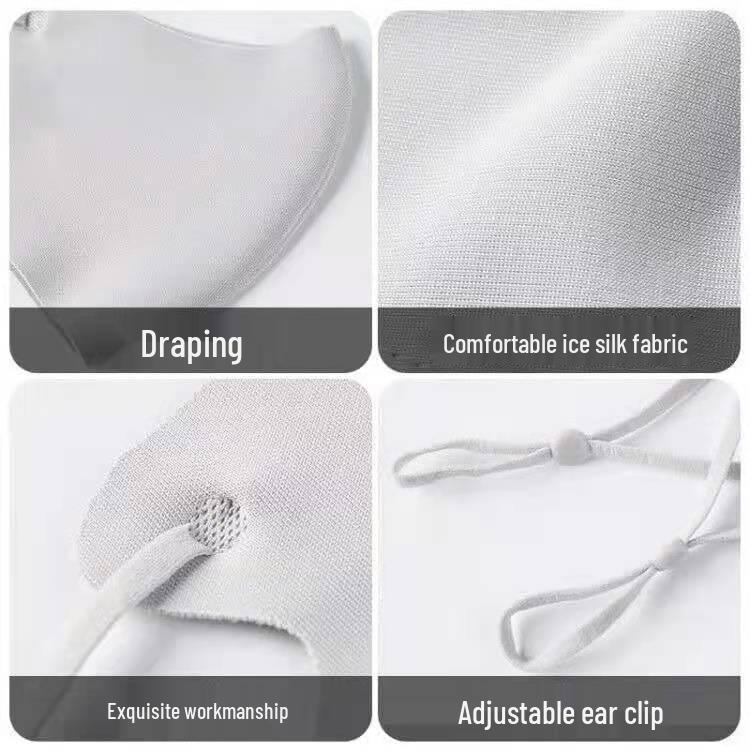 3D Gesichtsmaske aus Eis-Seide für Erwachsene und Kinder: Verstellbar, Staubdicht, UV-Schutz, Waschbar für den Sommer.