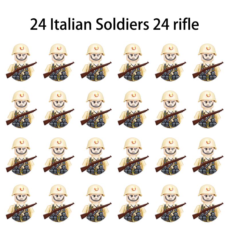 Non-Toxic 24Pcs Military Figure Ww2 Military Product Soldier Figure Building Blocks Children'S Holiday Gift Toys Gifts Funny