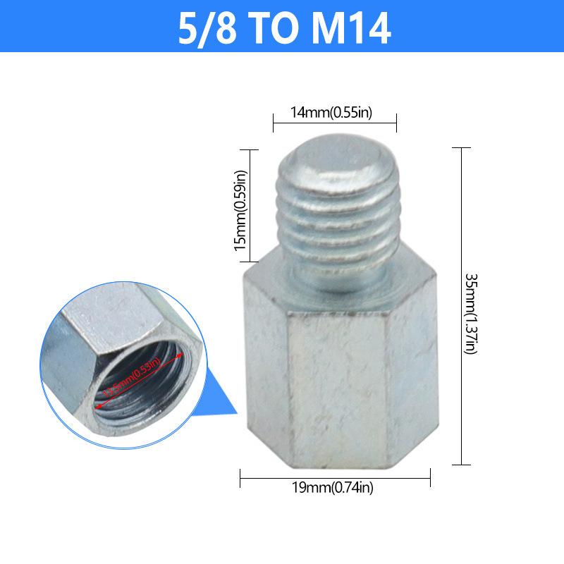 

Different Thread Diamond Core Bits Drill Grinder Cutter M14 to M10 or M14 to 5/8-11 or 5/8-11 to M14 Adapter for Angle Grinder