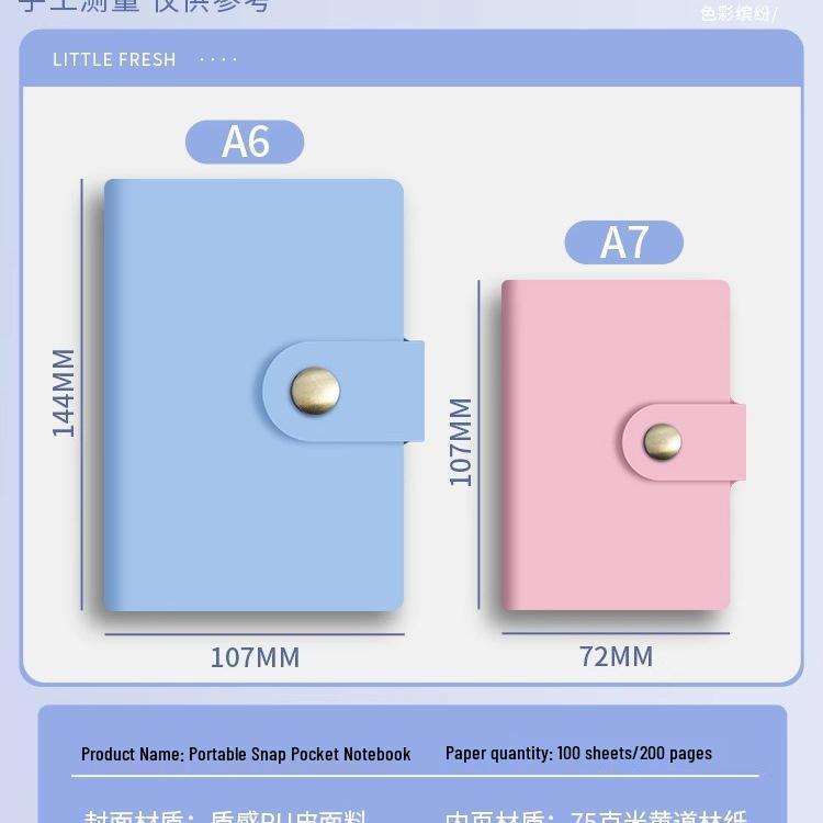 B6 Mini Notebook: Stylish Pocket Diary with Buckle - Lined A7 Pages