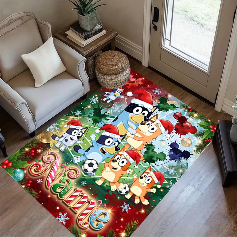 Christmas Friends Celebration Customize Text Floor Mat Design for Living Rooms Foyer Dormitory Entryway Anti-slip Rug Office home decor Spiritual Gift
