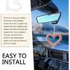 Bling Heart Car Hanging Accessories, Crystal Rhinestone Rearview Mirror Hanging Ornaments, Cute Diamond Rear View Mirror Charm Pendant Ornaments,