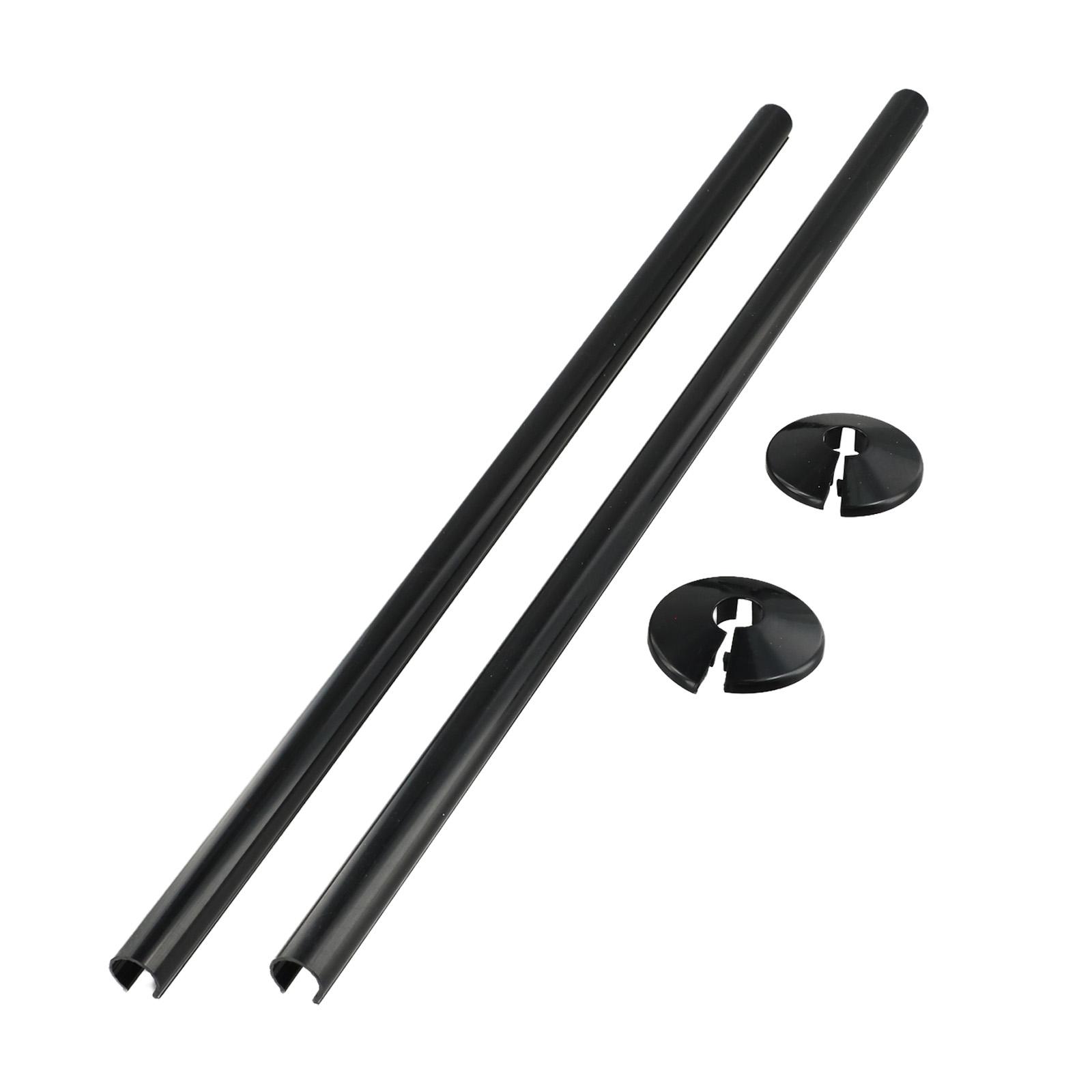 Effortless Installation Pipe Covers Set with Two Collars in Anthracite Black чёрный