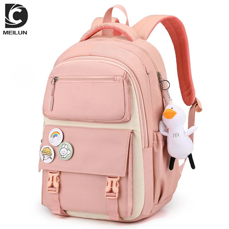 

School bag girl cute high school student junior high school student primary school student backpack large capacity gift bag рожевий