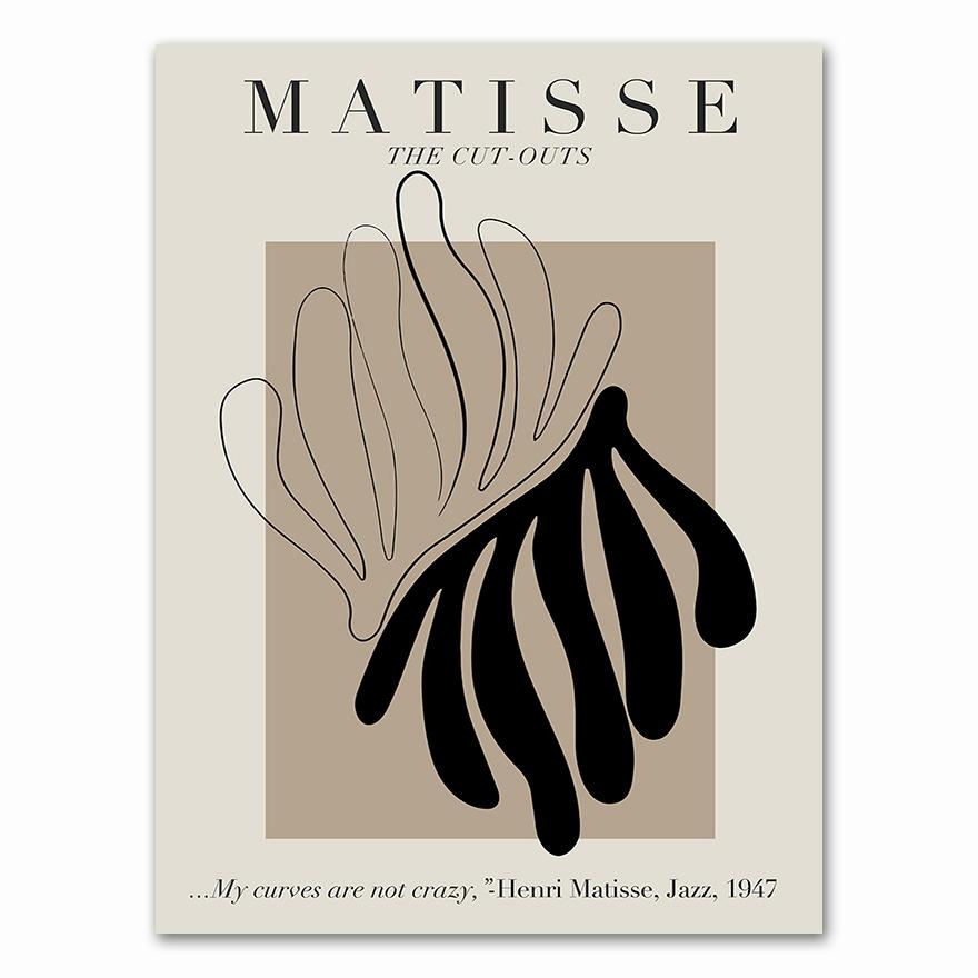 Henri Matisse Peinture Abstraite Illustration Minimale Art Mural Impressions sur Toile Vintage Beige Photos Murales Décoration Intérieure