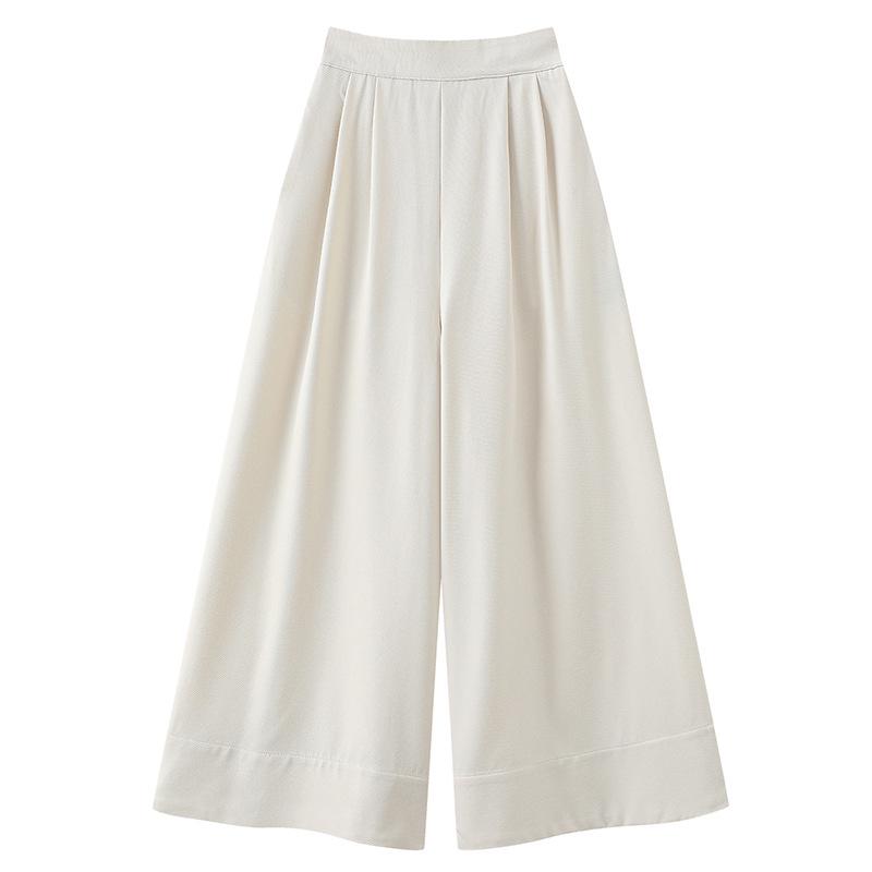 Chinese Style Slimming High-Waisted Wide-Leg Pants