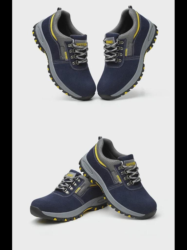 Men's Steel Toe Work Shoes: Lightweight, Anti-Smash, Anti-Puncture, Anti-Slip, Wear-Resistant.