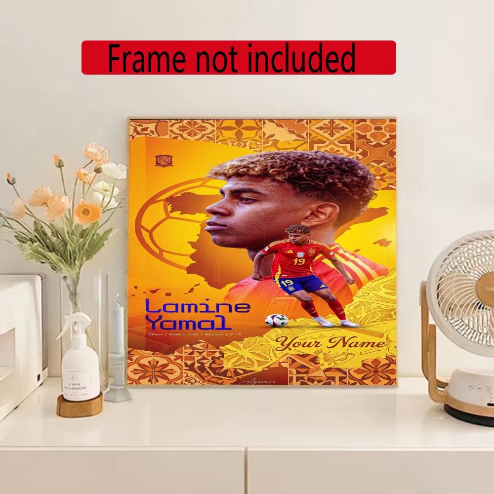 Lamin Yamal Customize Text Diamond Painting Round Diamond Mosaic Suitable For Beginners Diamond Painting Rhinestones Gift Frameless