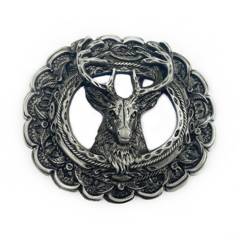 Western Cowboy Deer Head Totem Belt Buckle - Retro Style