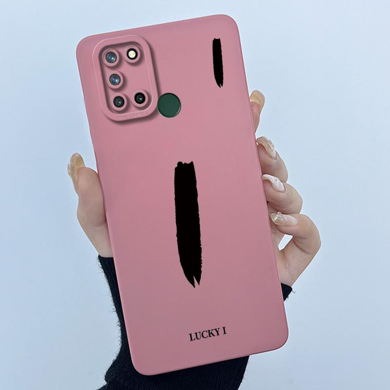 Casing For Realme 7i 7 i RMX2103 Realme C17 RMX2101 Phone Case Lucky Initial Letter Silicone Matte Soft Shockproof Bumper Cover