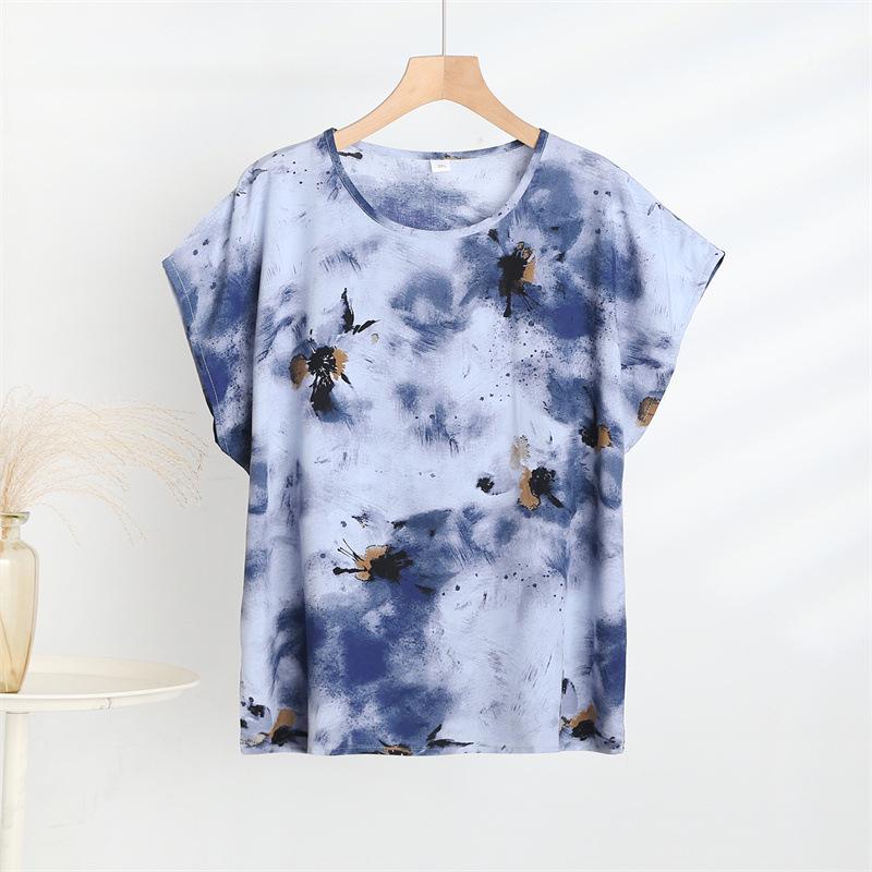 Mamas 2025 Sommer Baumwolle Viskose Mode T-Shirt für Frauen mittleren Alters und ältere Frauen