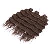 Anna Hair Synthetische, lockere Deep Wave Flechthaar-Extensions, 60 cm (24 Zoll), Wasserwellen-Zopfhaar, dunkelbraunes Twist-Crochet-Lockenhaar