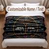 Tree of Life Theme Soft Blanket Personalized Custom Name Text Print Warm Blanket Home Sofa Bedroom Decor