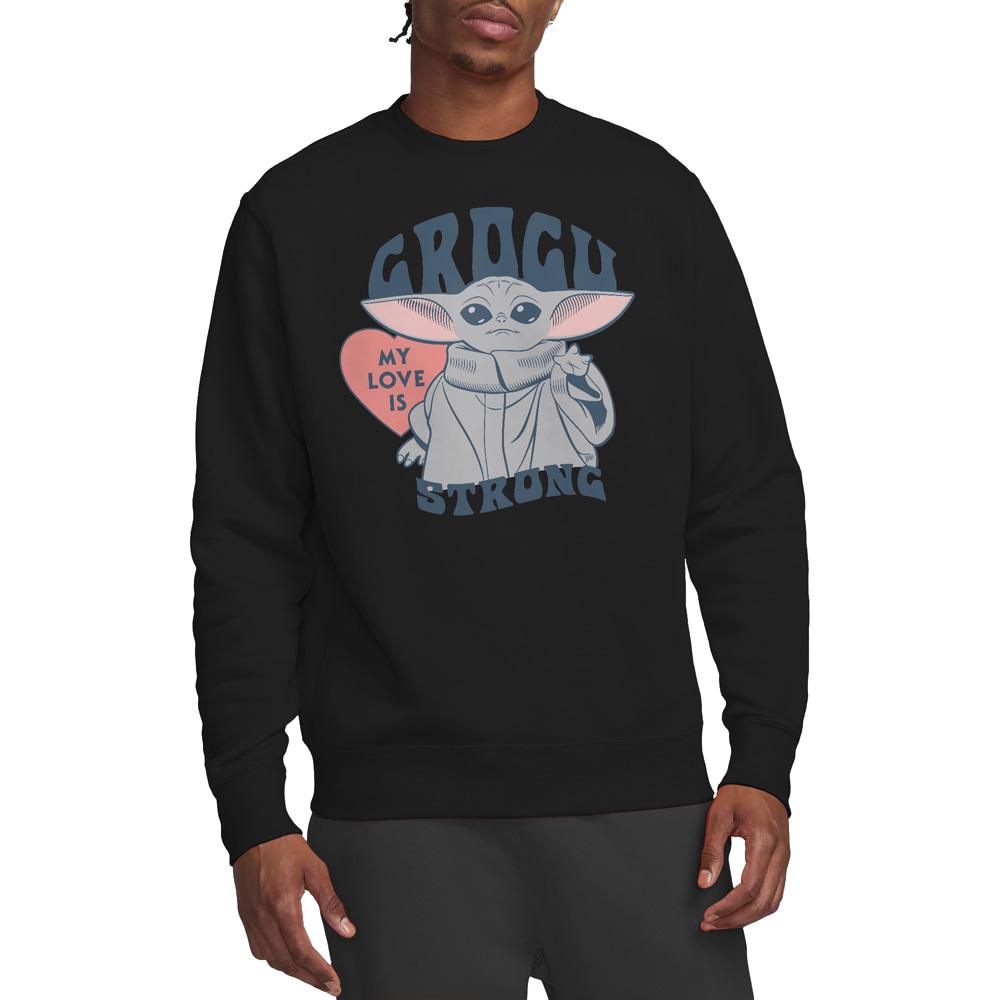 Star Wars: The Mandalorian Unisex Adult My Love Is Strong Baby Yoda Sweatshirt