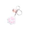 Creative 3D Cute Soft Rubber Cat Paw Keychain with Bell - Car Pendant Ring 