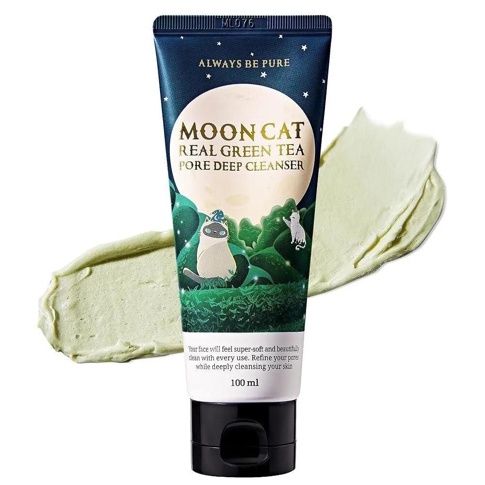 

ALWAYS BE PURE Real Green Tea Pore Deep Cleanser 100ml 3.3 oz - Face Wash Foaming Soothing Clay Pack Blackhead Remover Dry