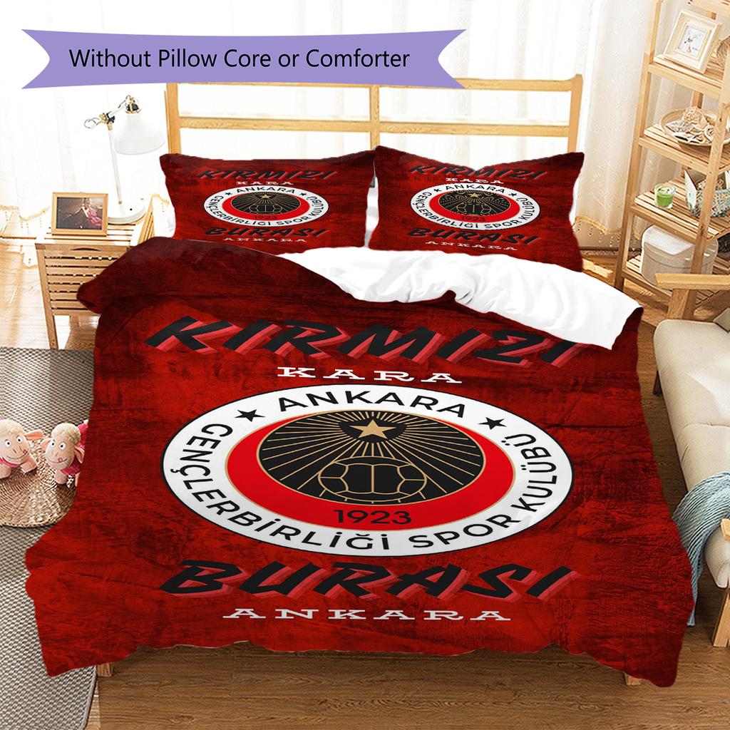 Gençlerbirliği Pattern Bedding Set Quilt Cover Pillowcase Home Decor Gift (1 * Duvet Cover + 2 * Pillowcase, Without Core)