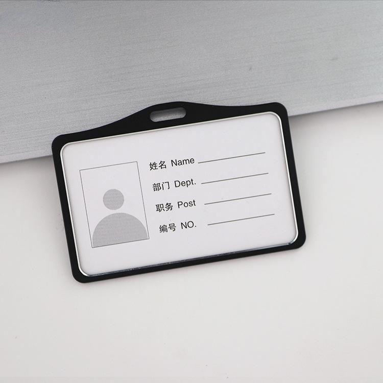 Fashion Card Cover Women Men Aluminum Alloy Work Name Card Holders Business Work Card ID Badge Lanyard Holder Metal Bags Case