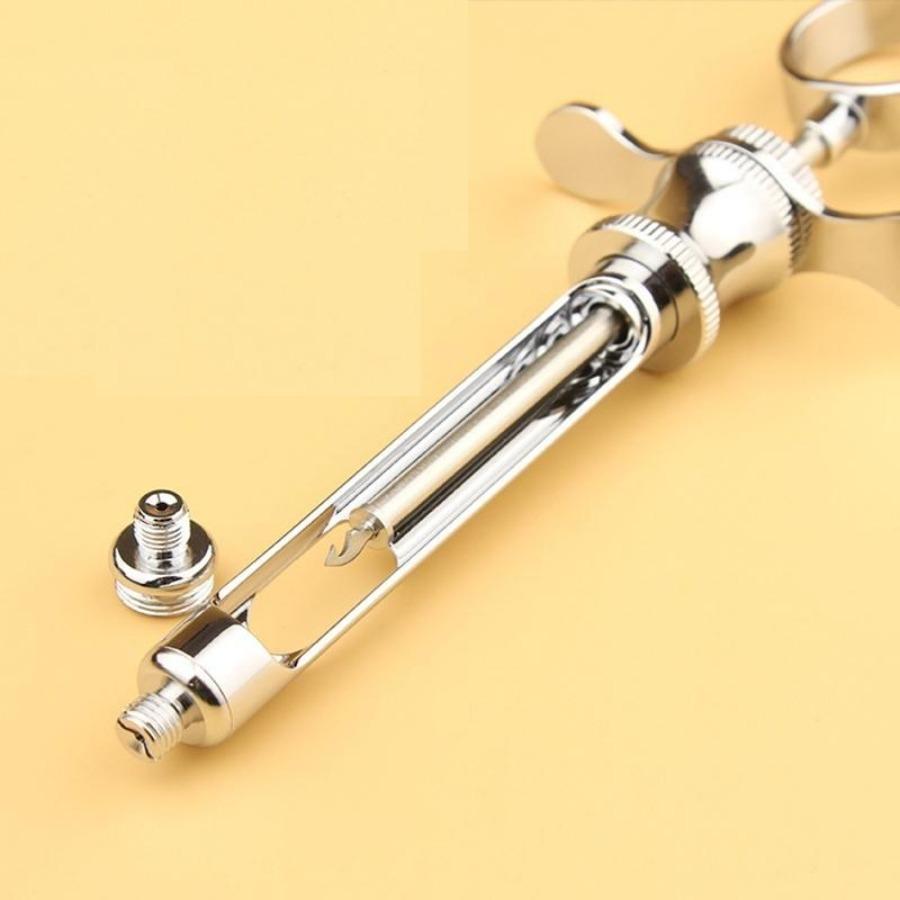 1PCS Stainless Steel Silver Dental Aspirating Syringe Dentist Surgical Instruments 1.8ML With Head