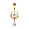 Dainty Zircon Pendant Belly Button Ring for Women Shiny Crystal Star Navel Jewelry Rust-proof for Beach Vacation