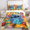 3pcs Stitch, Hawaiian Printed Bedding Set, Breathable And Soft, Machine Washable, Christmas Gift, Suitable for Bedroom Decoration, 067