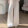 Women's Summer Textured Airy Wide-Leg Pants Dopamine Style Drapey Straight-Leg Casual Floor-Length Trousers