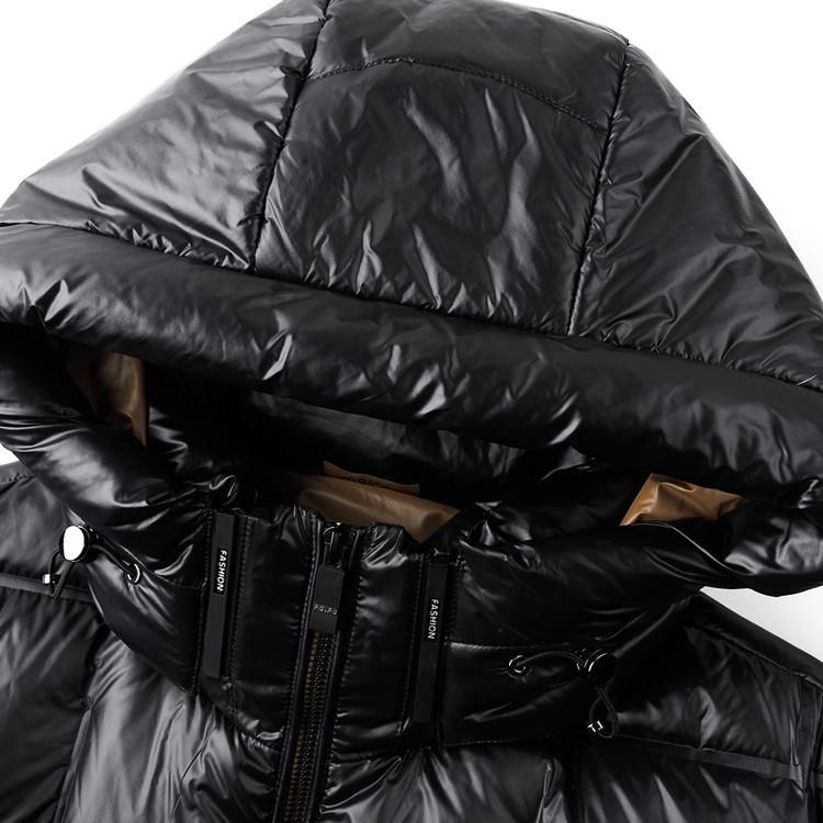 Men's Hooded White Duck Down Jacket - 2025 Winter Business Casual Outerwear.