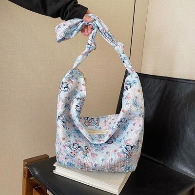 Damentasche neuer trendiger Cartoon-Druck mit großer Kapazität Nezha Aobin Knödeltasche Umhängetasche aus Stoff für Damen
