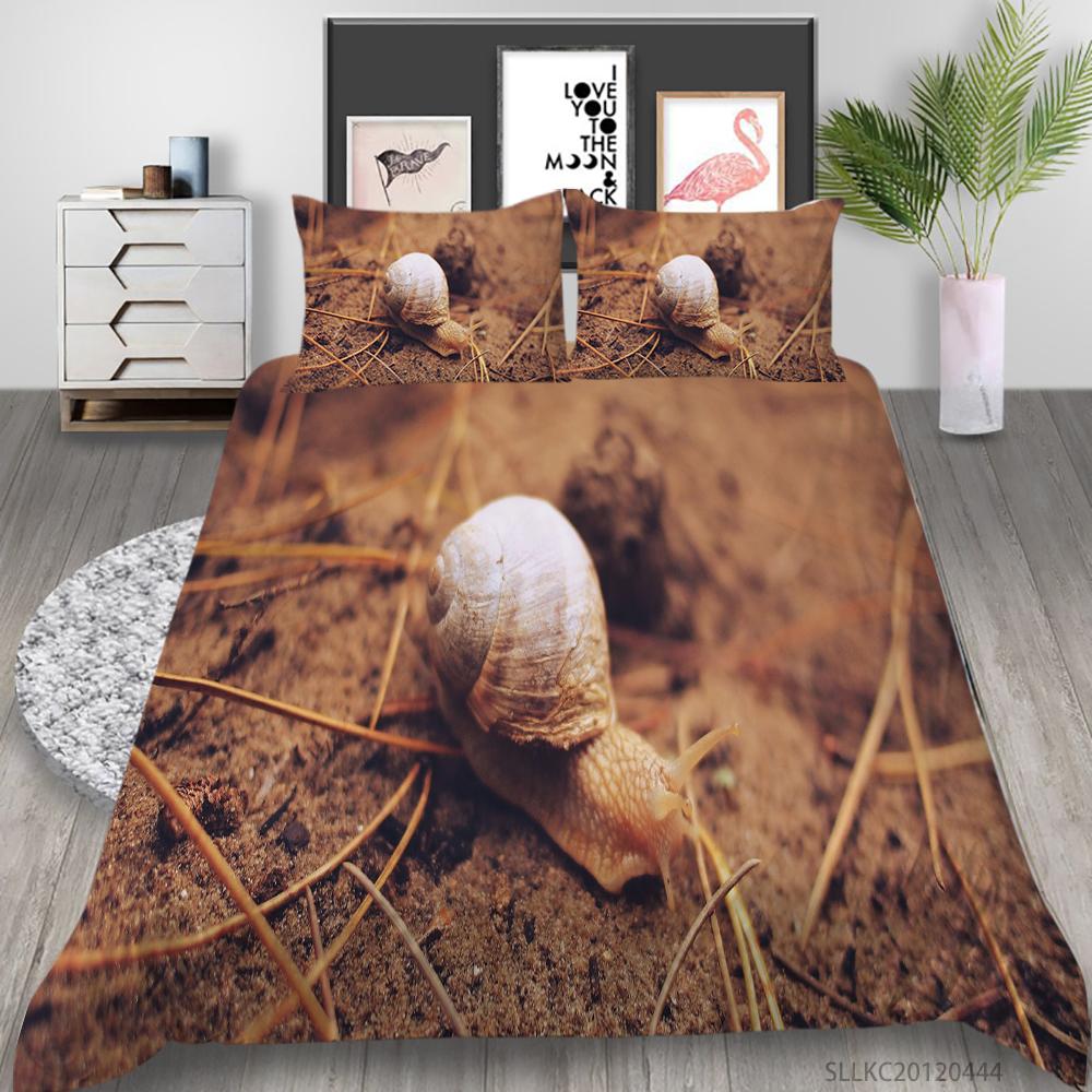 Bedding Cover Suit 2/3 Pcs Snail Home Bedclothes Unique Design Insects Quilt Covers with Pillowcase Bed Sets