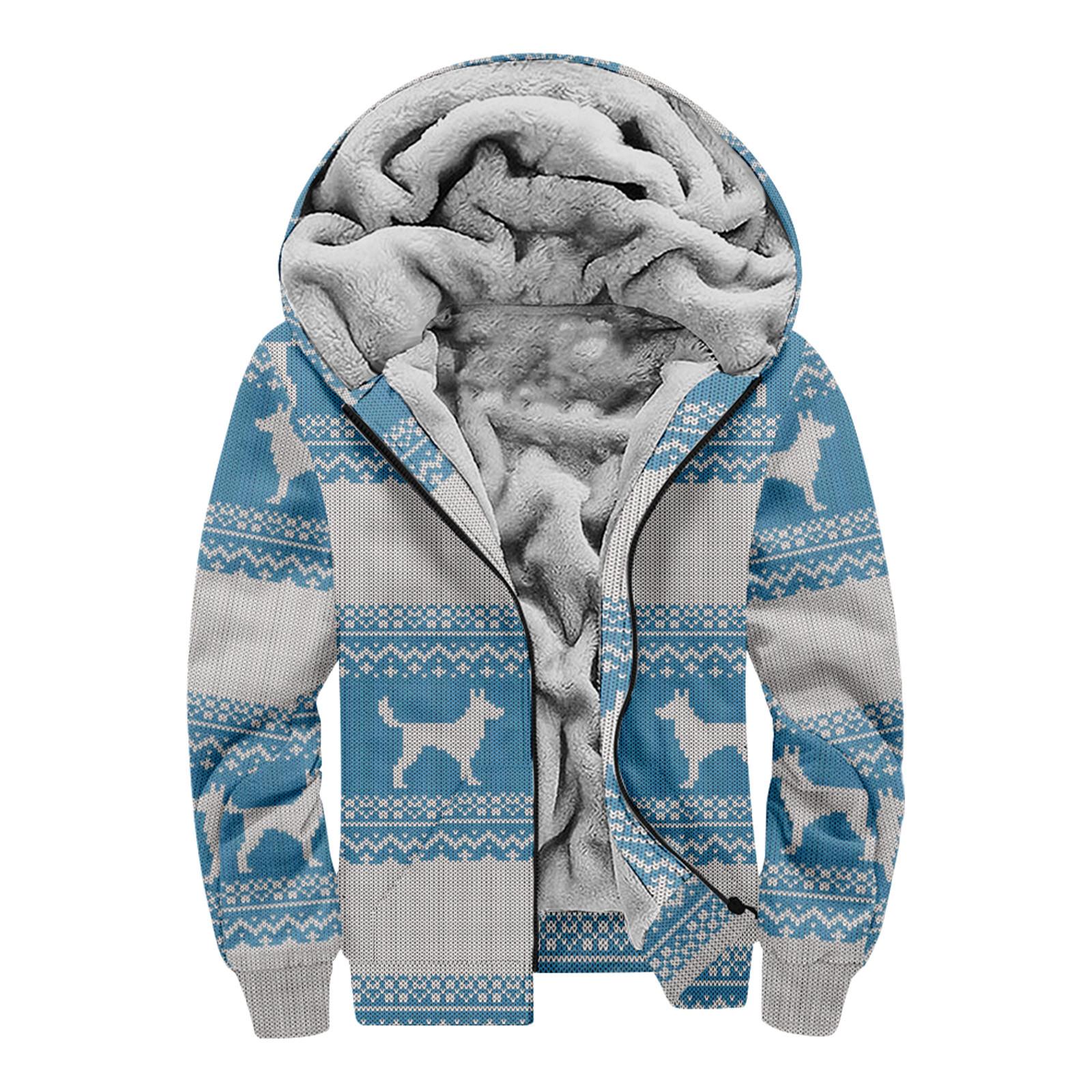 

Мужской индивидуальный повседневный свитер на молнии с длинным рукавом и принтом, толстый хлопковый костюм, зимний костюм XXXXL циан